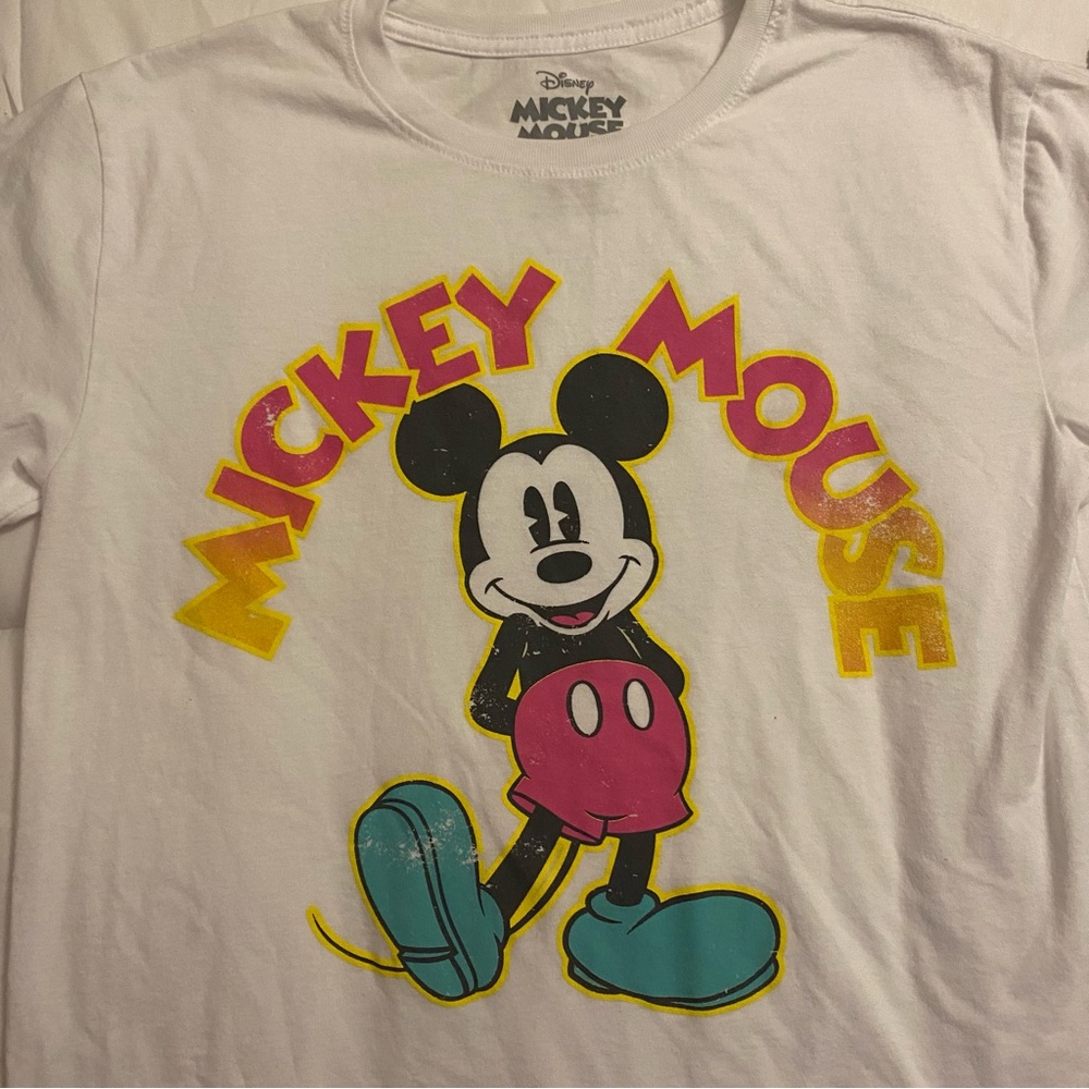 Disney White Mickey Mouse Graphic Tee - Short Sleeve - Picture 2 of 2